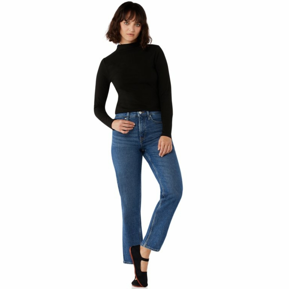 Brand NWT'S Free Assembly Women’s Funnel Neck Top - Black - SZ M